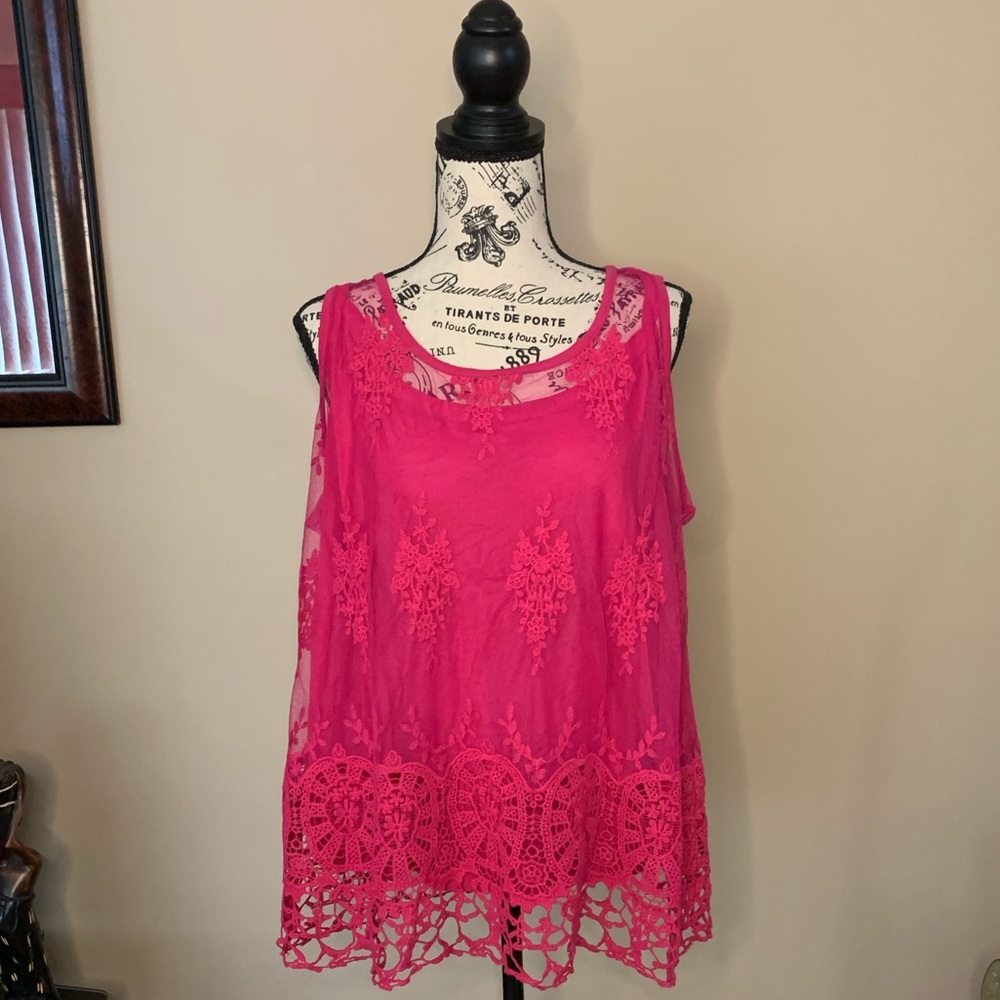 INC International Concepts Hot Pink Blouse